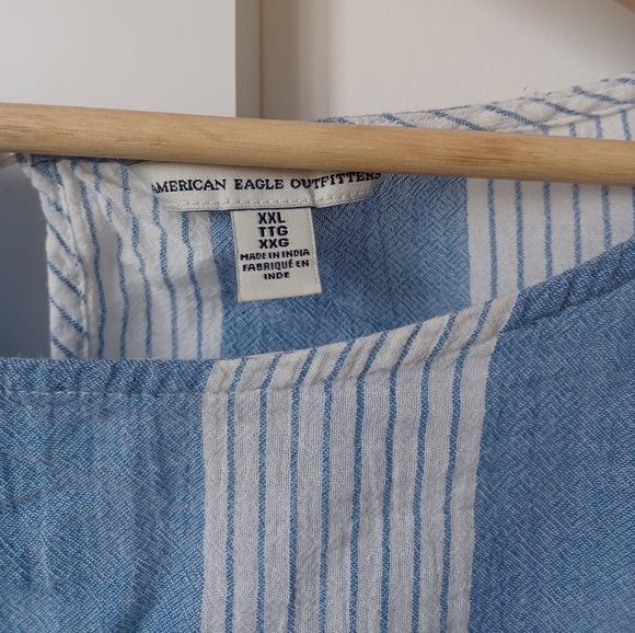 AE Flowy cotton striped boho blouse - Picture 5 of 8